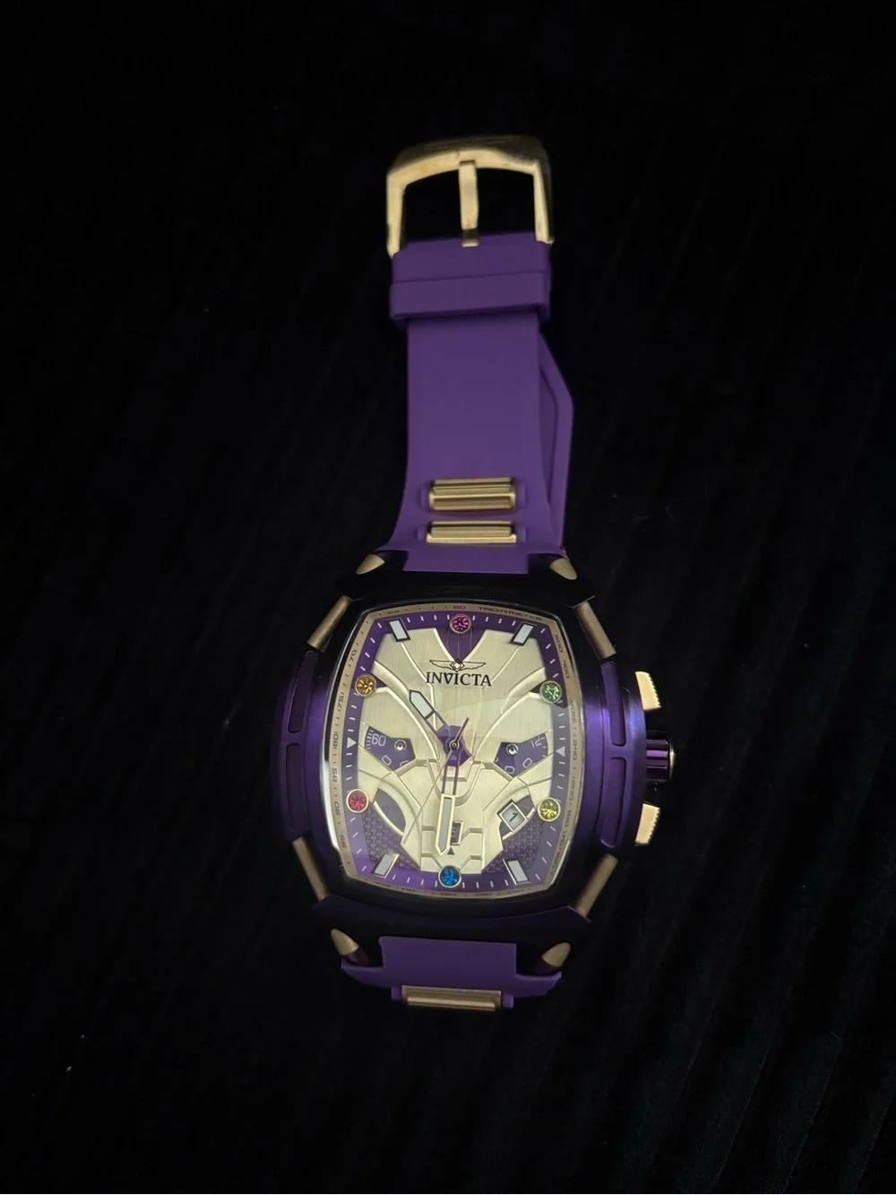 Invicta Marvel Thanos Chronograph Watch 43163 Purple Gold Limited Edition 100M